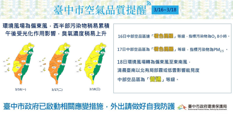 3/16~18空氣品質提醒