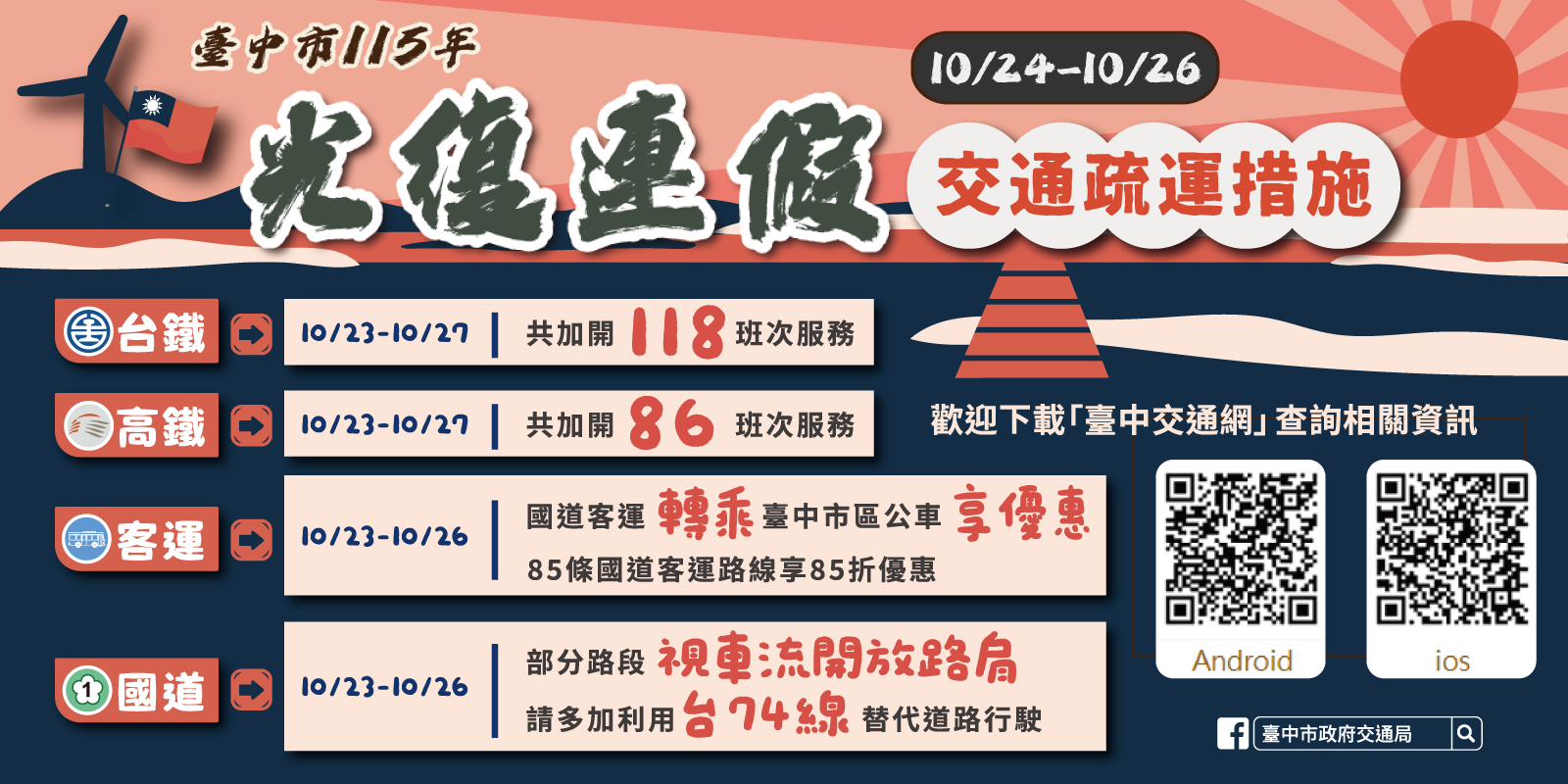 光復連假交通疏運