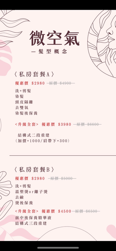 享燙或染一律2980優惠價
