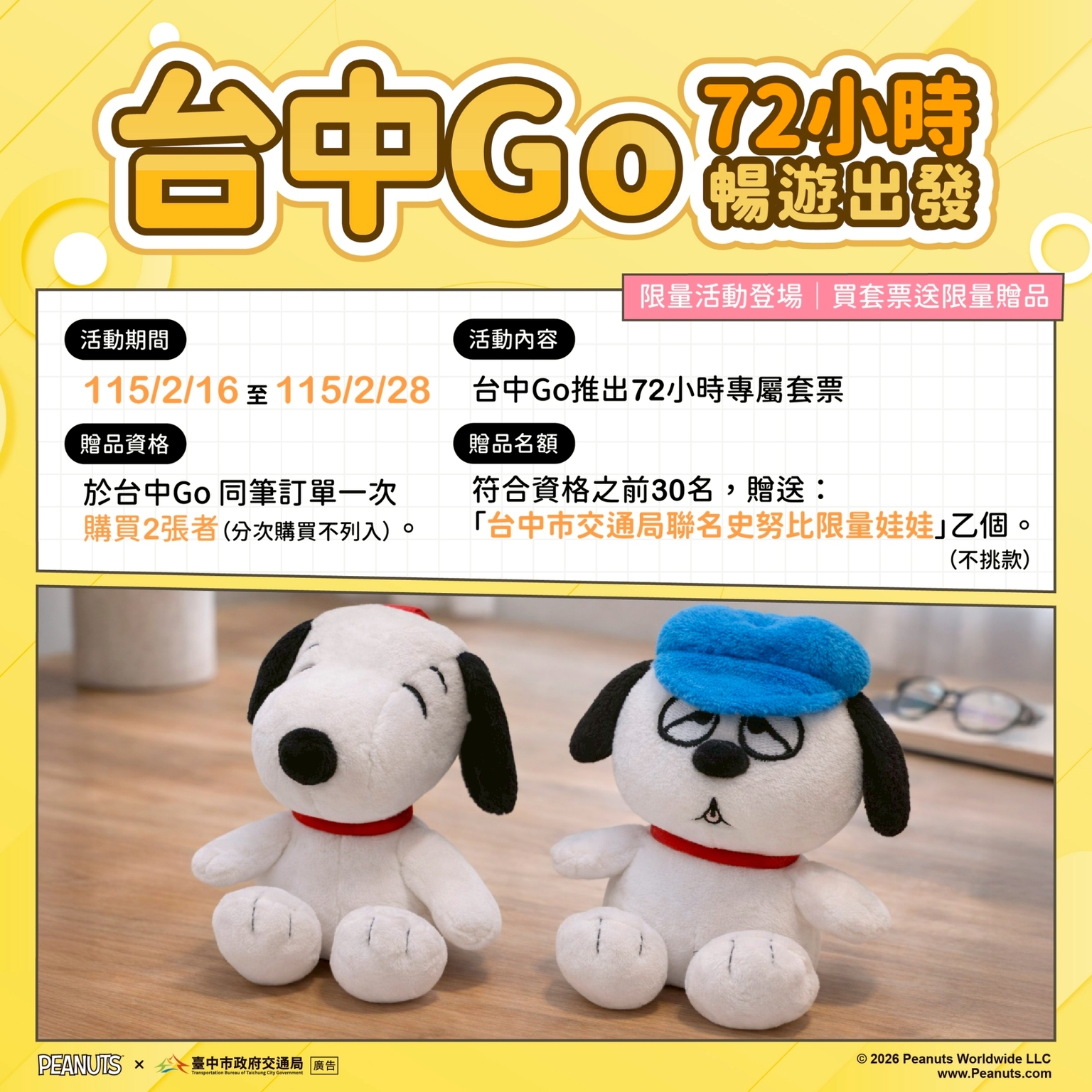 台中Go X 史努比聯名套票