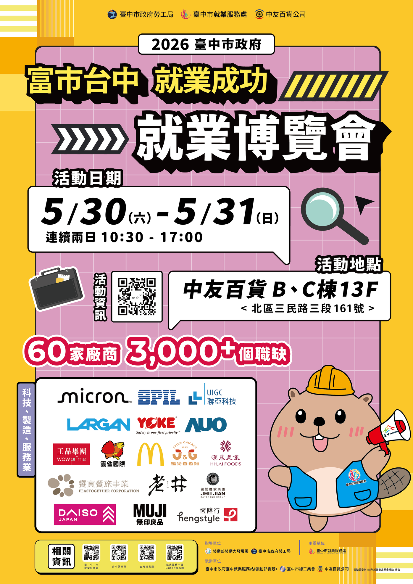 臺中市政府2026「富市台中 就業成功」就業博覽會